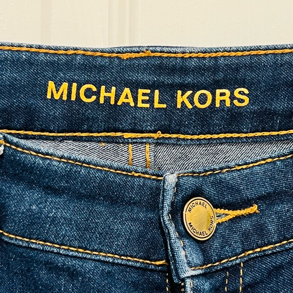 Michael Kors Skinny Jeans Womens Bleu Zip Front Pockets STRETCH Size 6 - Picture 6 of 9